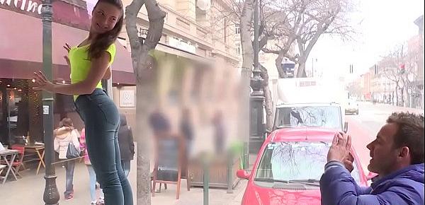  Pickedup euro gal pussylicked in public truck